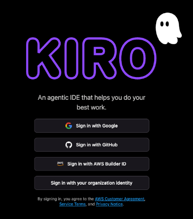 インストール後にKiroを起動