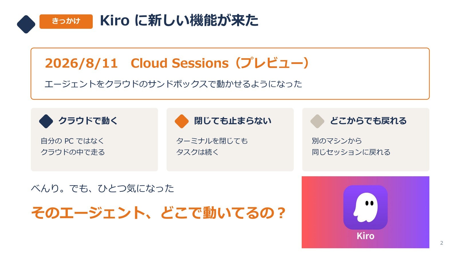 Kiroは、AIエージェントに開発作業を手伝ってもらえるツールです🌟
